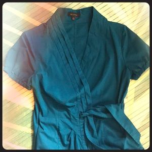 The Limited | Teal blue wrap dress